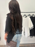 T-shirt ouvert dans le dos noir Marbella ￼