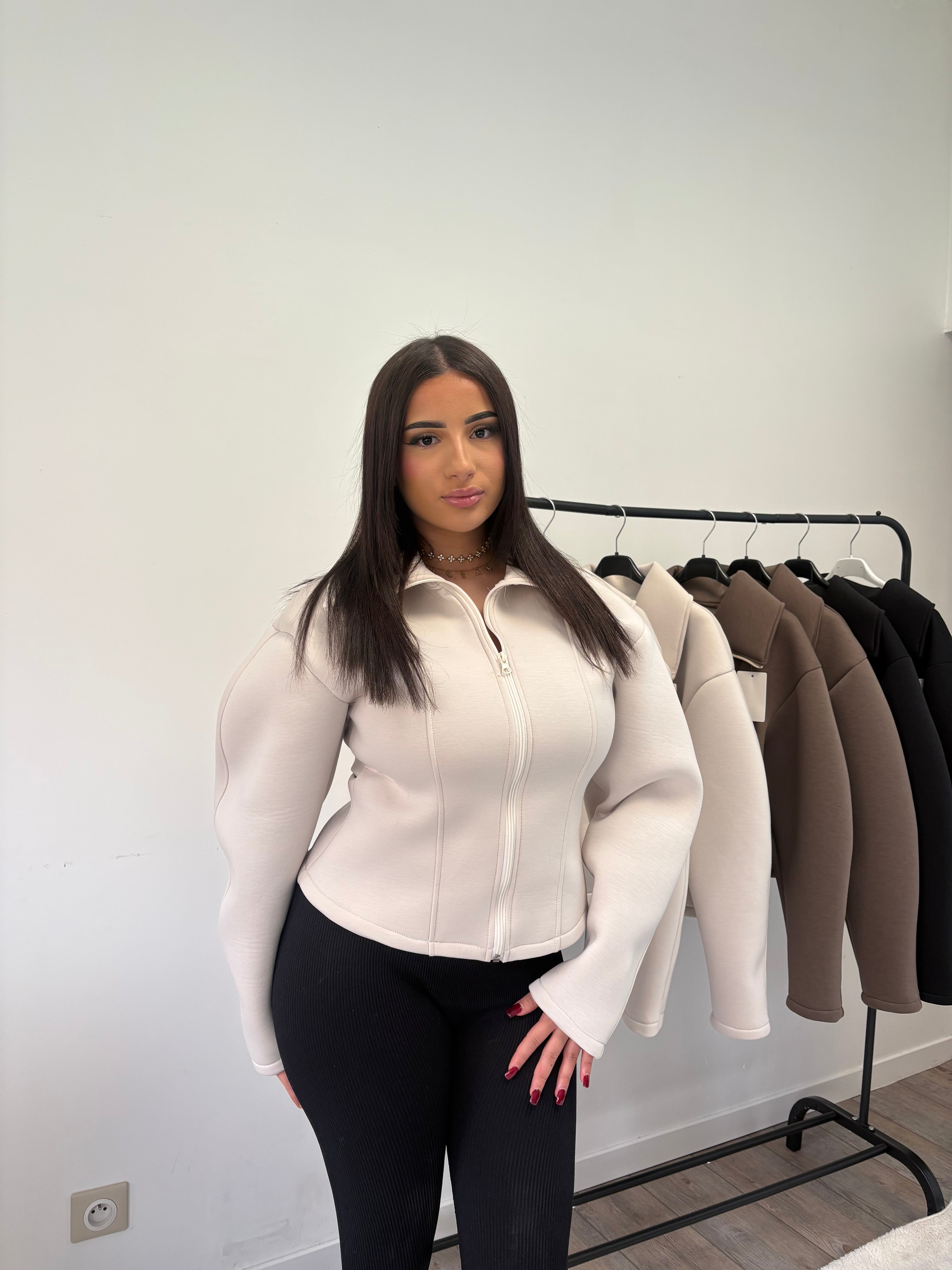 Veste sculptante beige