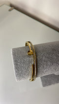 Bracelet jonc acier inoxydable doré avec strass
