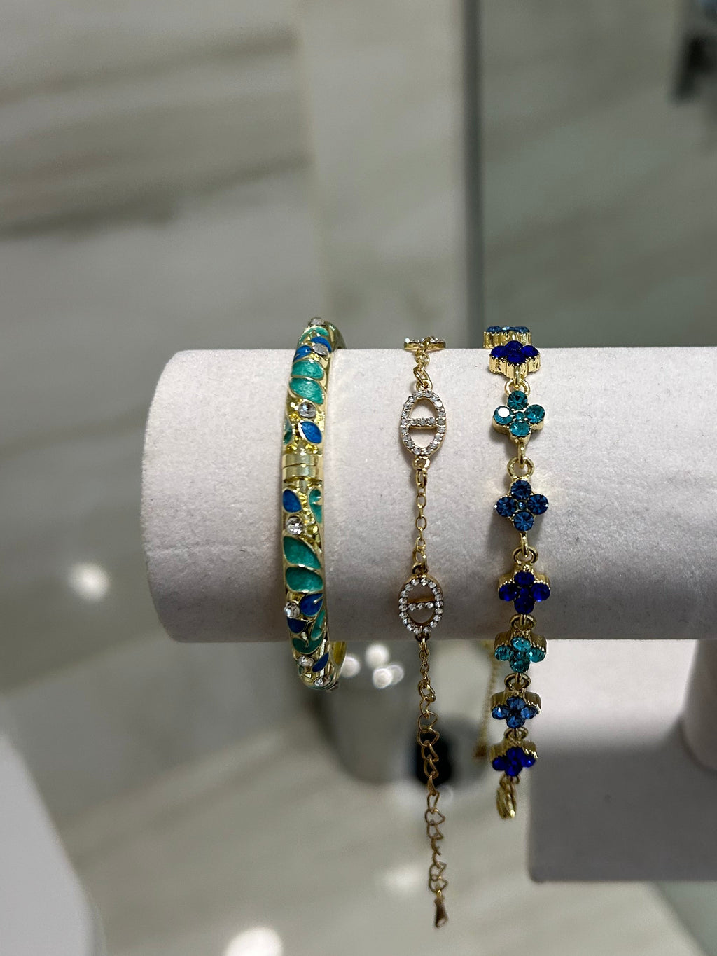 Lot de 3 Bracelet laya bleu