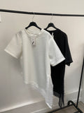 T-shirt asymétrique avec dentelle – Taille unique