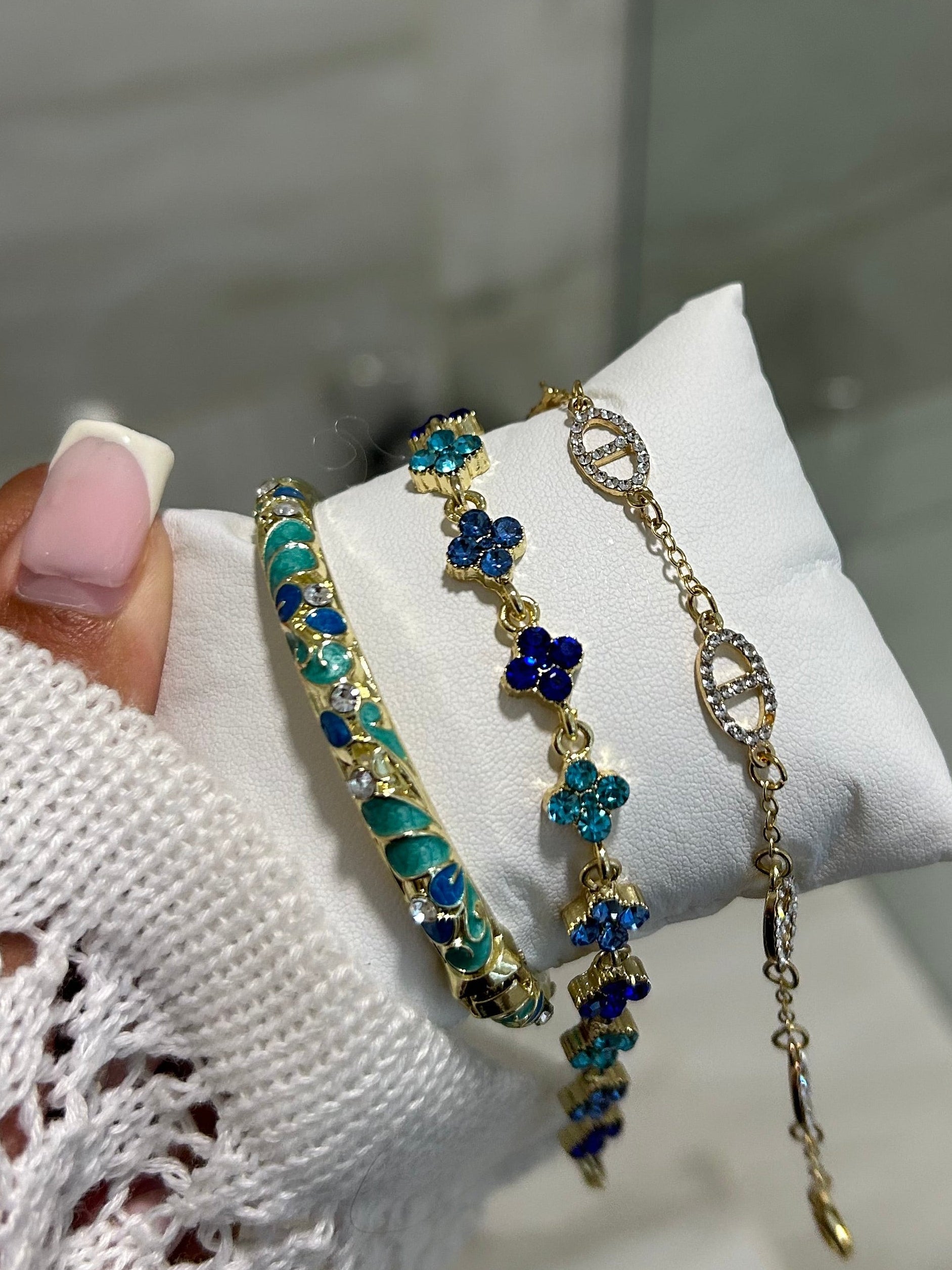 Lot de 3 Bracelet laya bleu